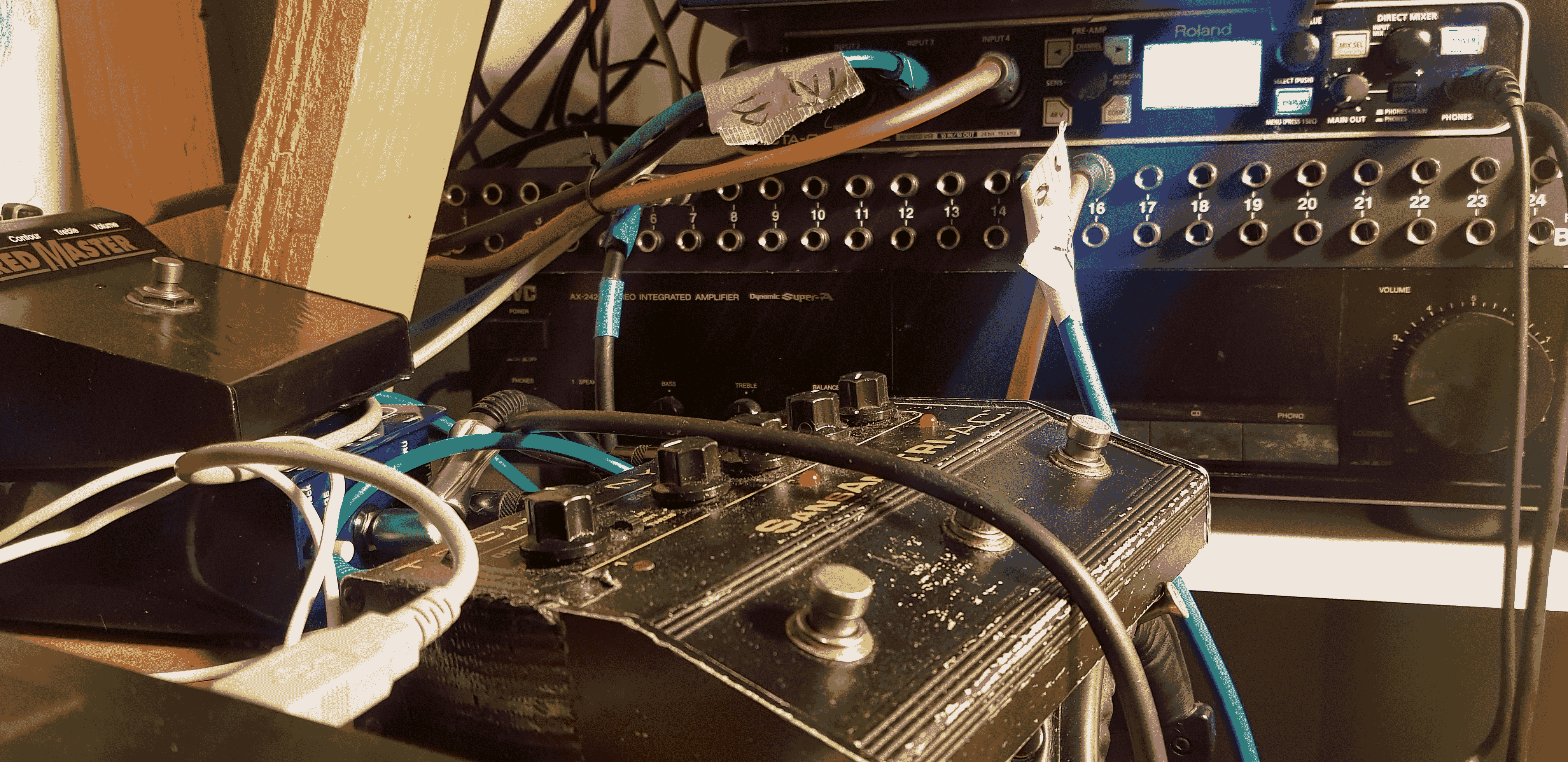 Effets et connexions audio pour une configuration live